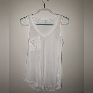White See-through Razorback V-neck  ZSupply Tank S with front breast pocket